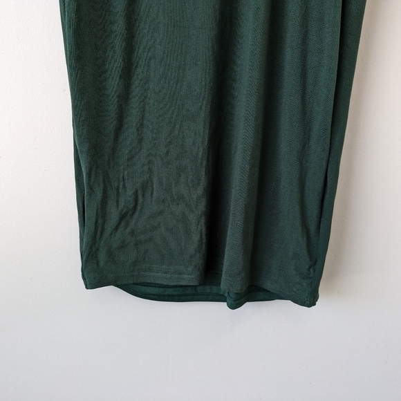 Remi x Revolve Dress Women's 1X Green Forest Lori Midi Plus Cutout Rib Bodycon  - Picture 3 of 9